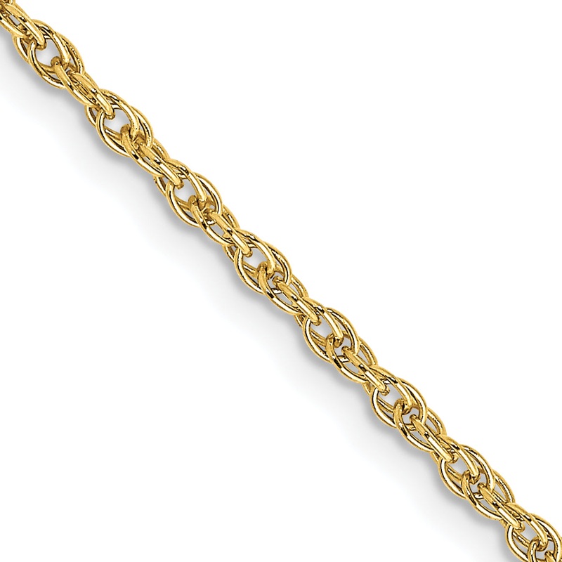 10K Yellow Gold 1.55mm Carded Cable Rope Chain