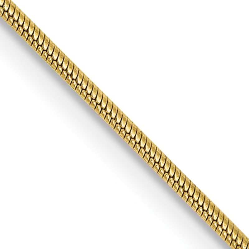 10K Yellow Gold .9mm Round Snake Chain