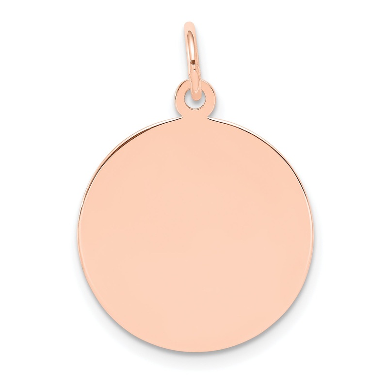 14k Rose Gold 14k Rose Gold Plain .011 Gauge Circular Engraveable Disc Charm