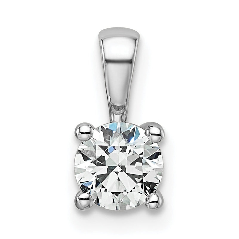 14k White Gold 14k White Gold 1/2 carat Lab Grown Diamond VS+ F+ Round Complete Four Prong Pendant