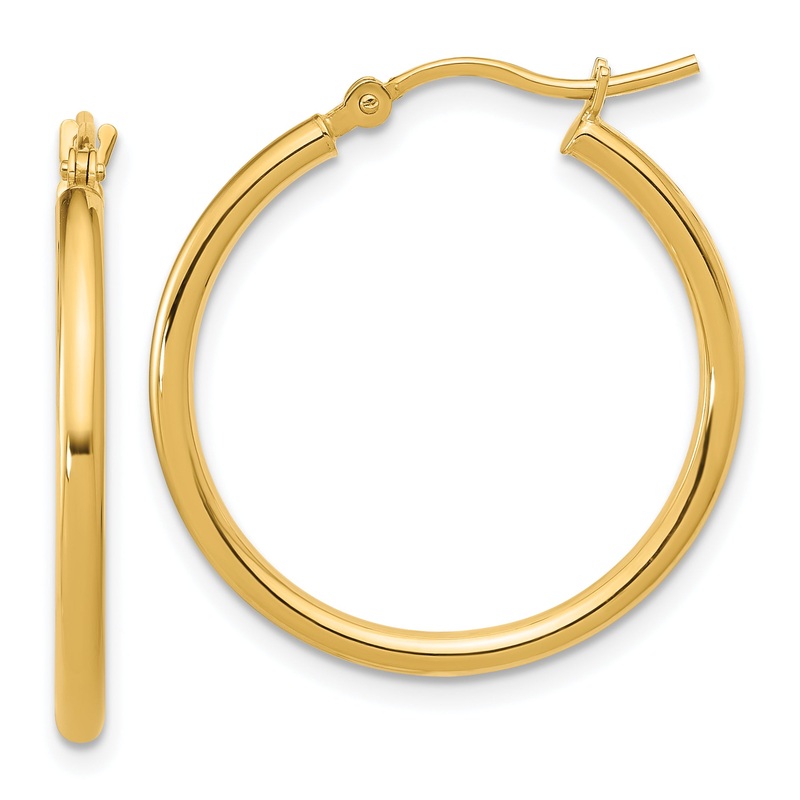 14k Yellow Gold 14K 2x25mm Polished Hoop Earrings