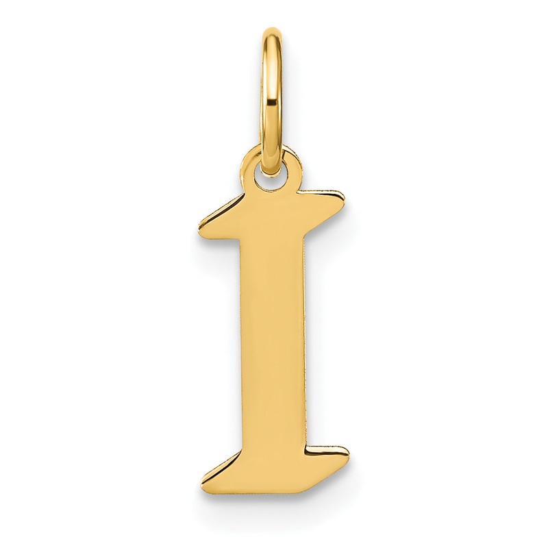 14k Yellow Gold 14KY Letter I Initial Pendant