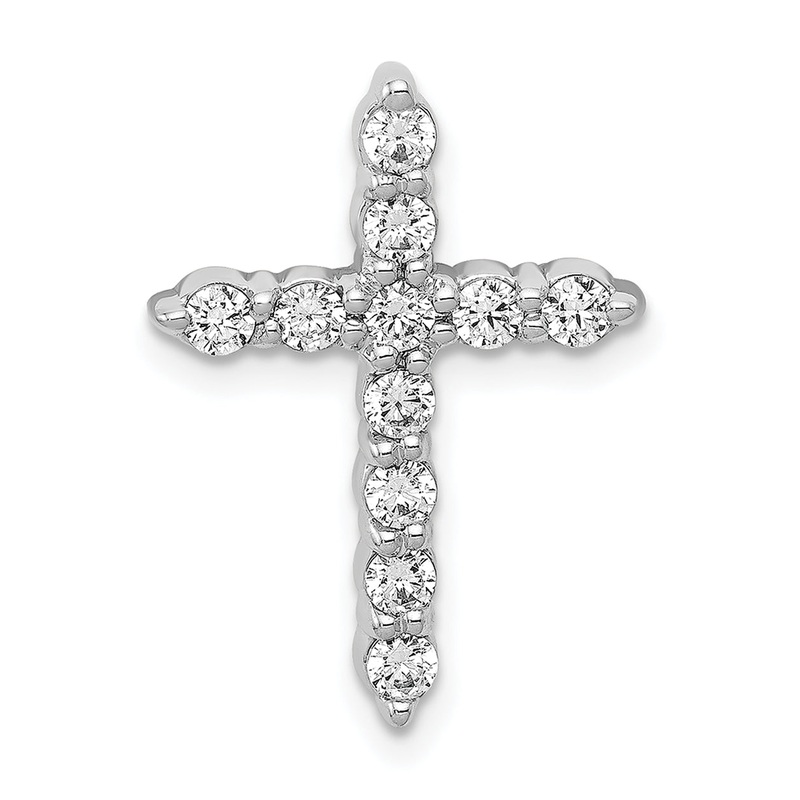 10K White Gold 10K 1/2Ct. Diamond Cross Chain Slide