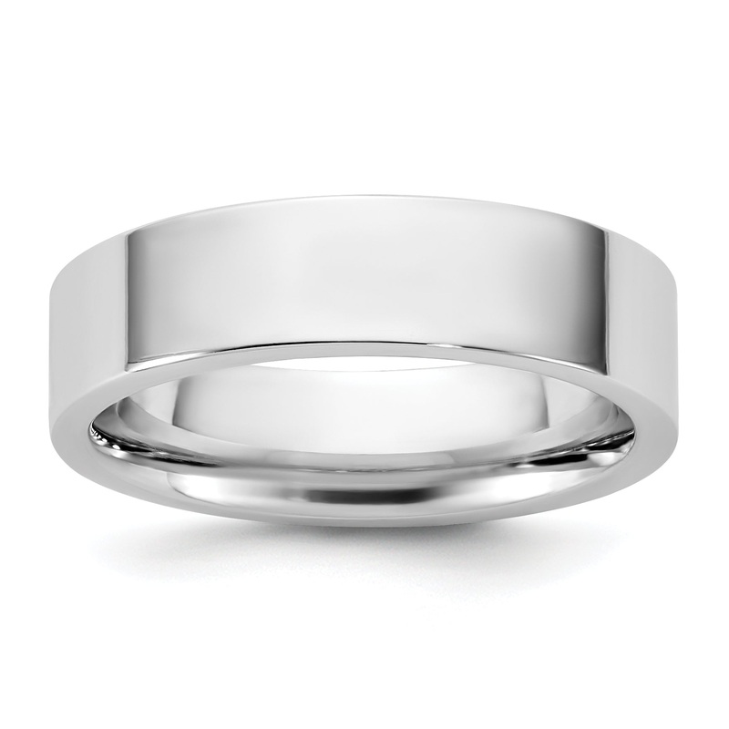 10K White Gold 10Kw 5.5mm Standard Flat Comfort Fit Band Size 9