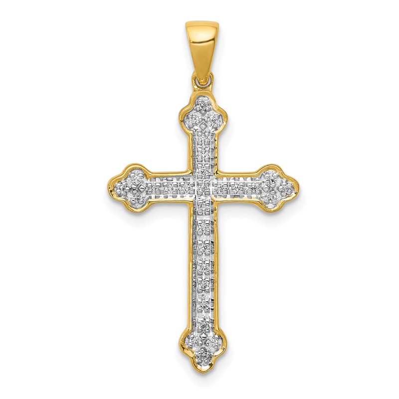10K Yellow Gold 10K 1/10Ct. Diamond Cross Pendant