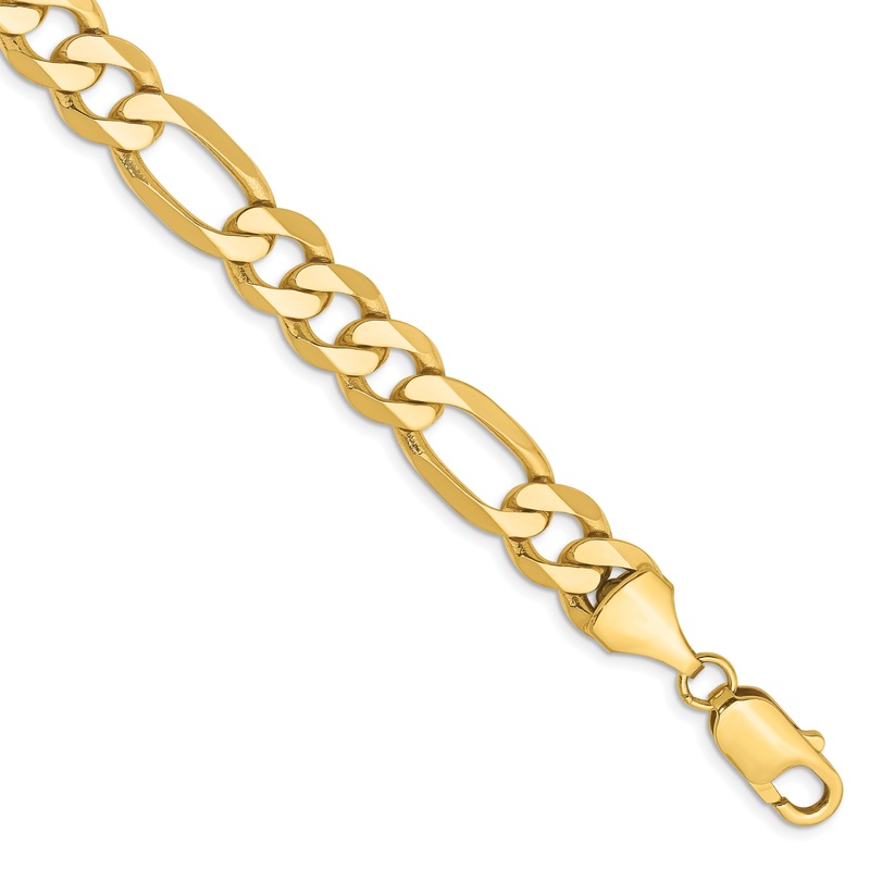 10K Yellow Gold 10K 8.75mm Flat Figaro Chain