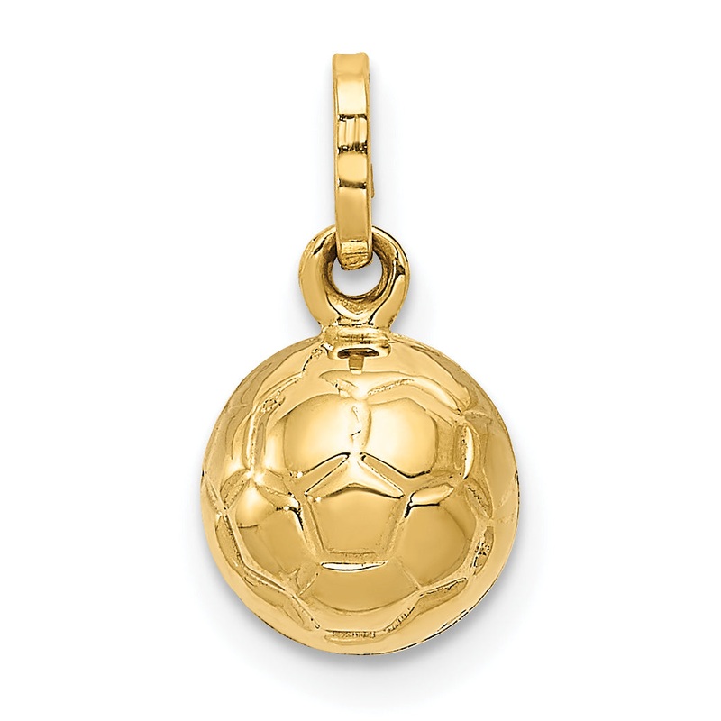 14k Yellow Gold 14k 3-D Soccer Ball Charm