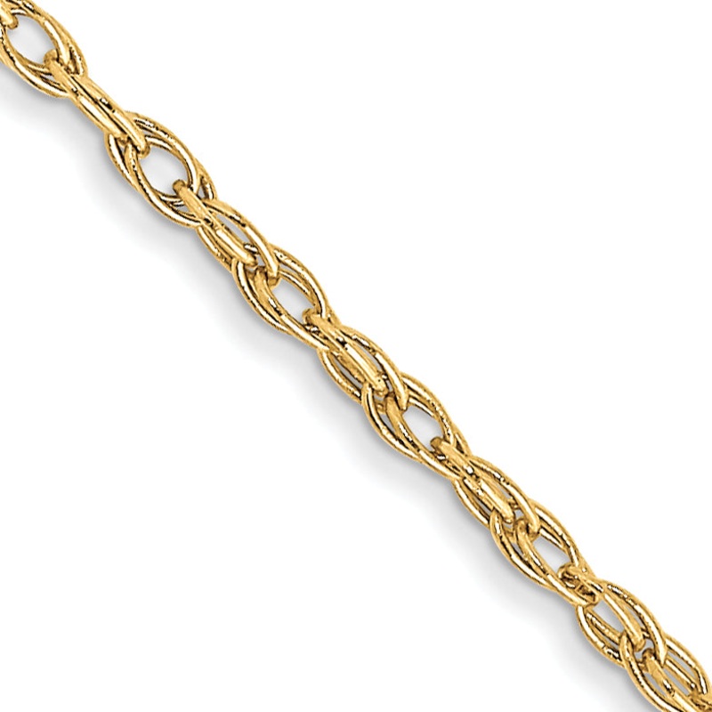10K Yellow Gold 1.15mm Carded Cable Rope Chain