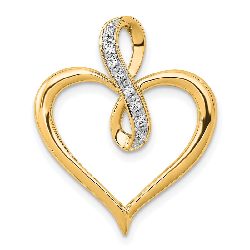 10K Yellow Gold 10K 1/20Ct. Diamond Heart And Infinity Pendant