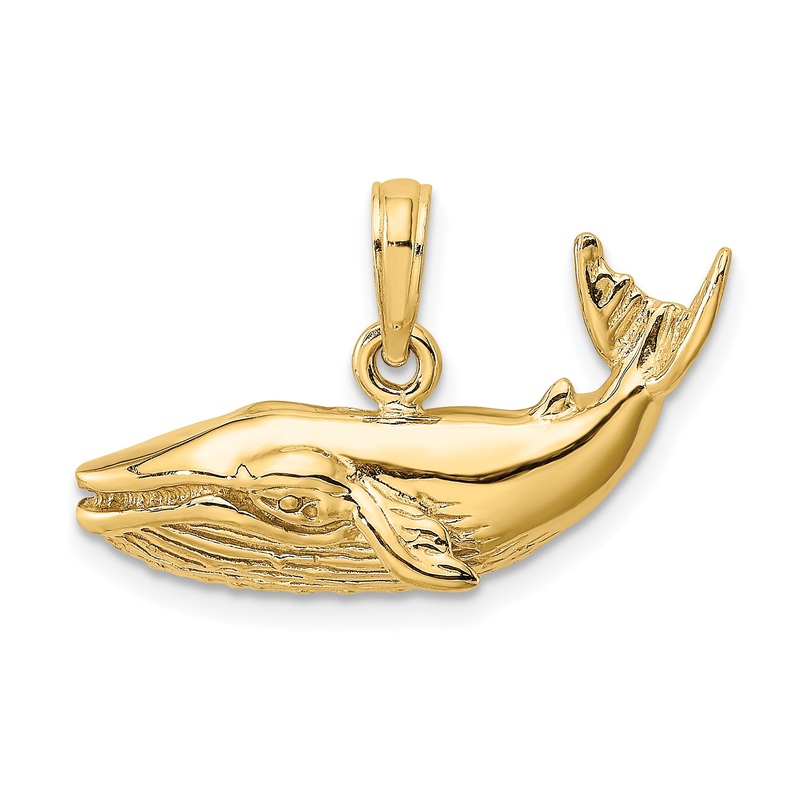 10K Yellow Gold 10K 2-D Humpback Whale Charm