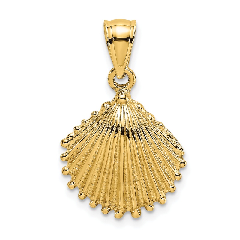 10K Yellow Gold 10K Textured Scallop Shell Charm