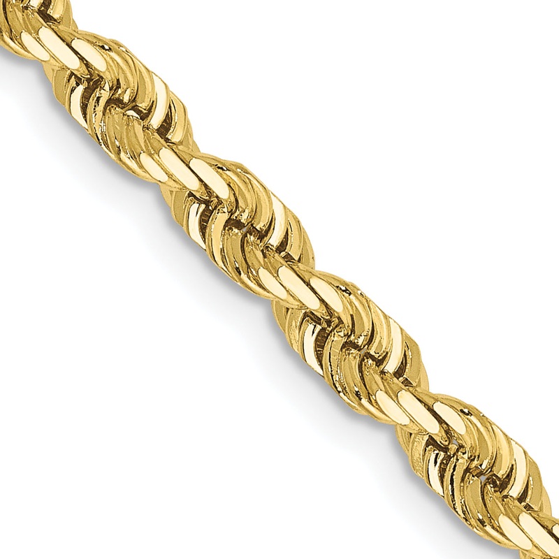 10K Yellow Gold 4mm D/C Quadruple Rope Chain
