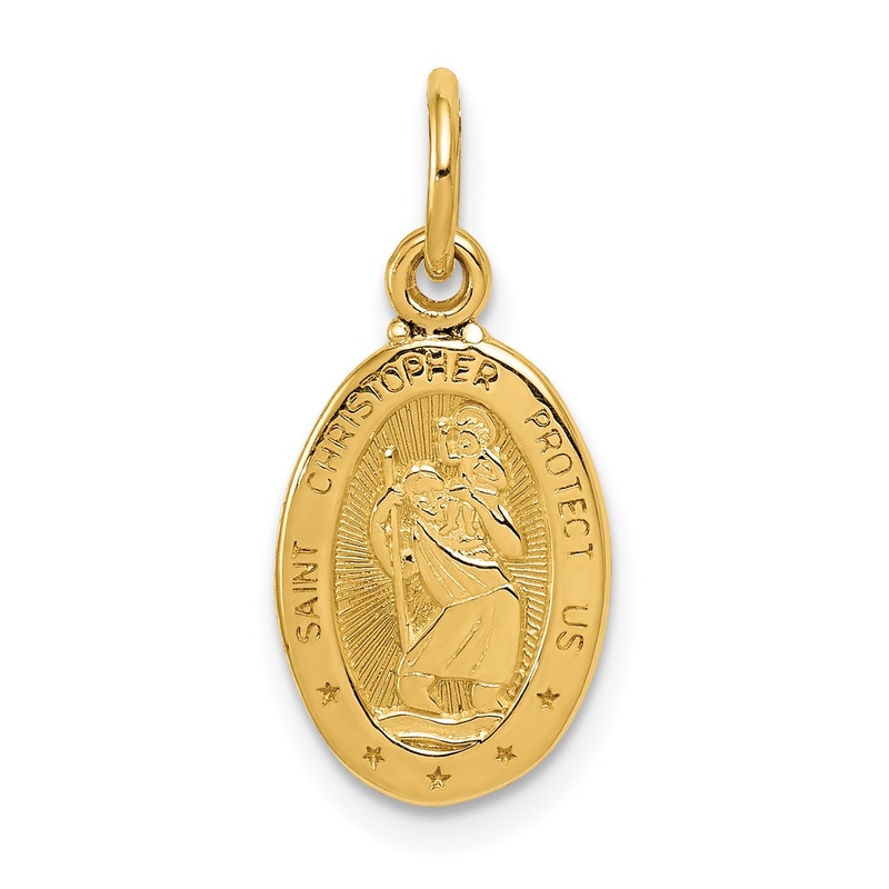 10K Yellow Gold Saint Christopher Medal Charm