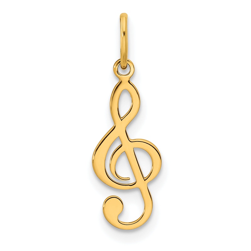 14k Yellow Gold 14K Polished Treble Clef Pendant