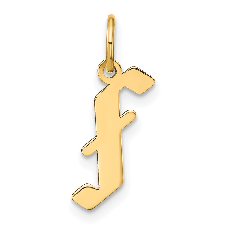 14k Yellow Gold 14ky Letter F Initial Pendant