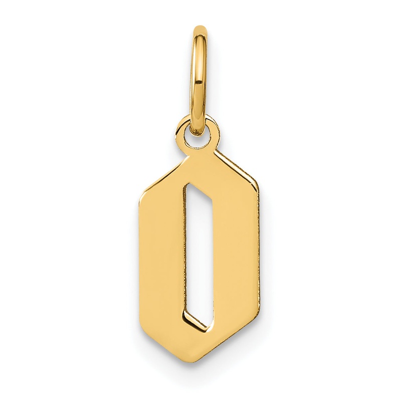 14k Yellow Gold 14ky Letter O Initial Pendant