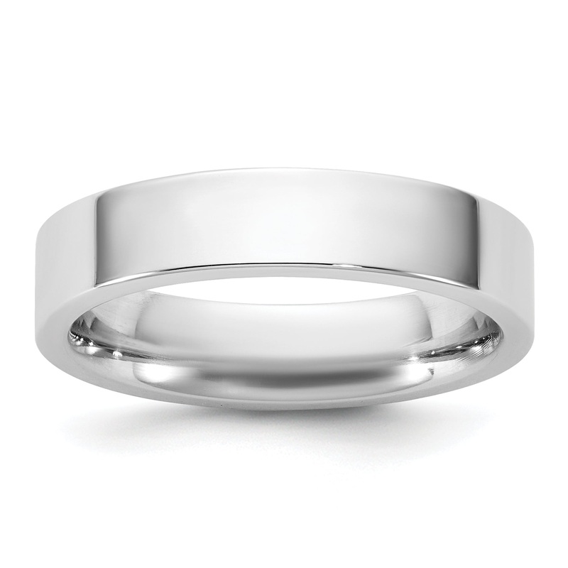 10K White Gold 10Kw 4.5mm Standard Flat Comfort Fit Band Size 7