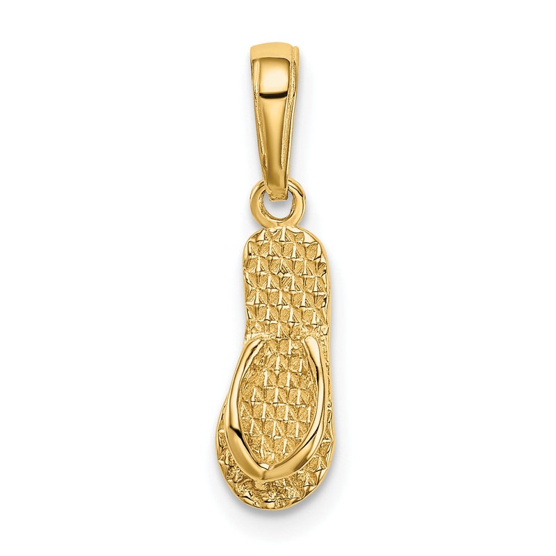 10K Yellow Gold 10K 3-D Hawaii Flip-Flop Pendant