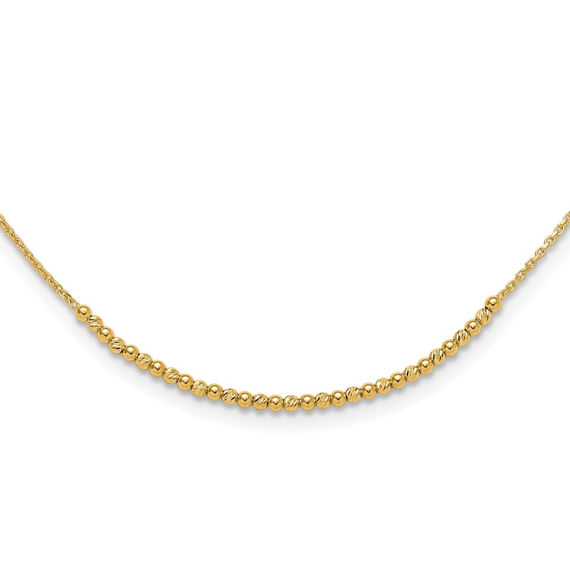 10K Yellow Gold 10K Diamond-Cut Beaded 18In Necklace