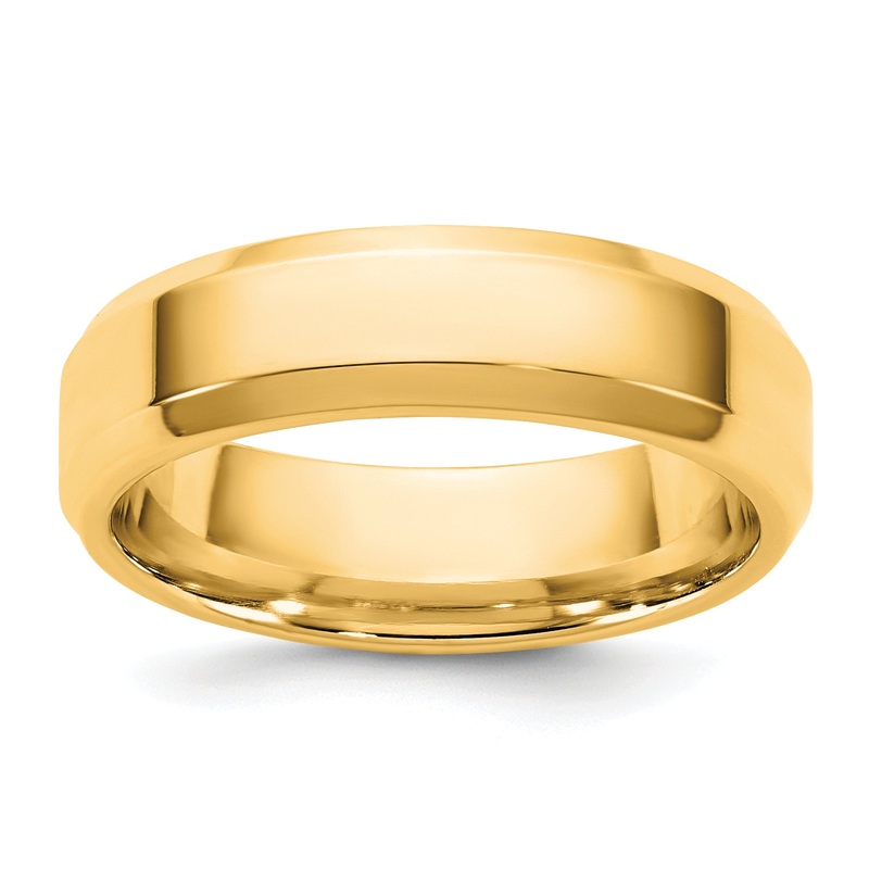 10K Yellow Gold 10Ky 5.5mm Bevel Edge Comfort Fit Band Size 12.5
