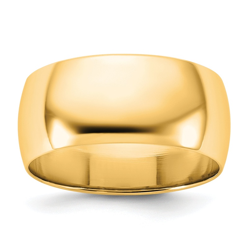 10K Yellow Gold 10Ky 8.5mm Ltw Half Round Band Size 9