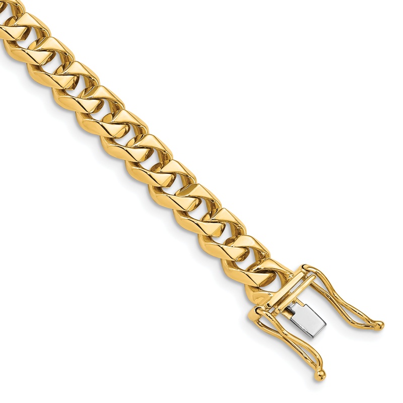 10K Yellow Gold 7mm Hand-Polished Traditional Link Bracelet