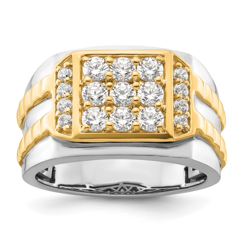 14k Two-Tone 1 1/5 Ct. Lab Grown Diamond VS/SI+ G+ Men’s Ring