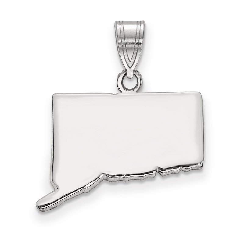 14k White Gold 14KW Connecticut State Pendant