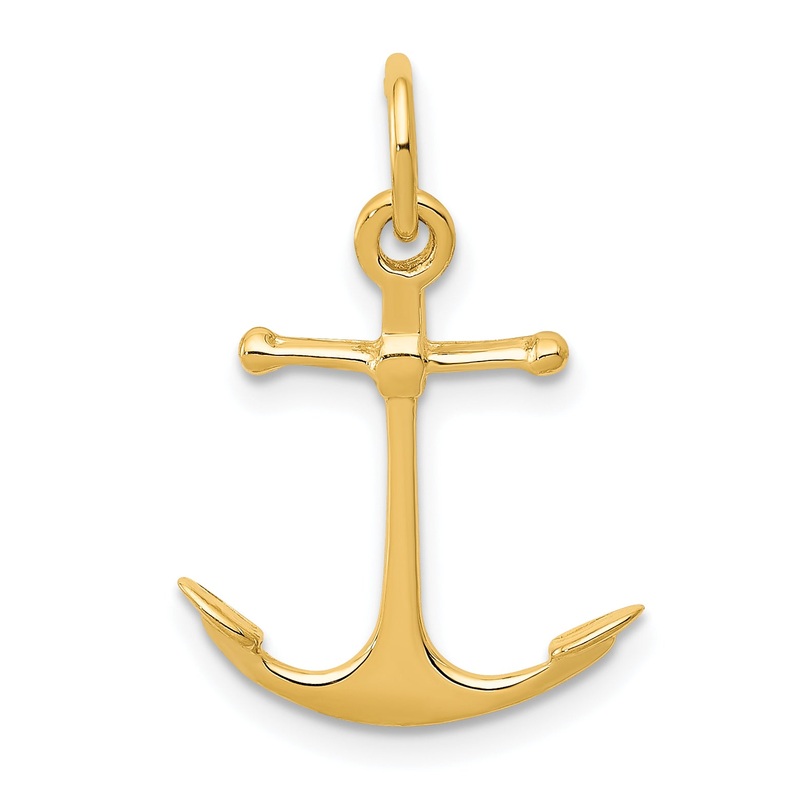 14k Yellow Gold 14K 3D Anchor Charm