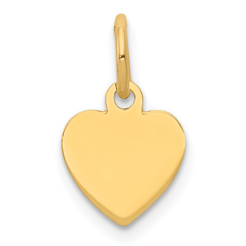 14k Yellow Gold 14k Plain .018 Gauge Engravable Heart Disc Charm