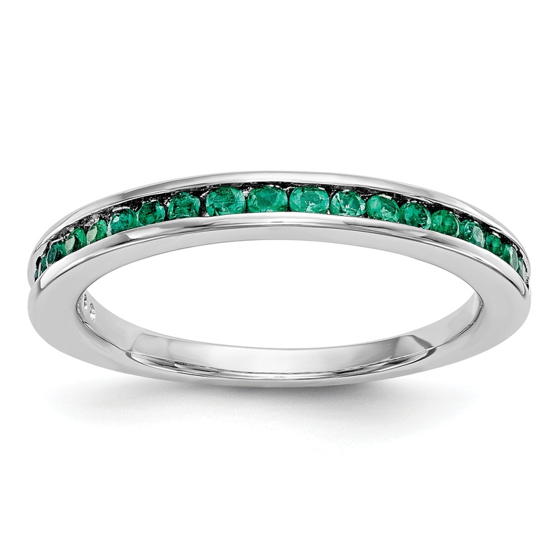 10K White Gold 10K Emerald Band