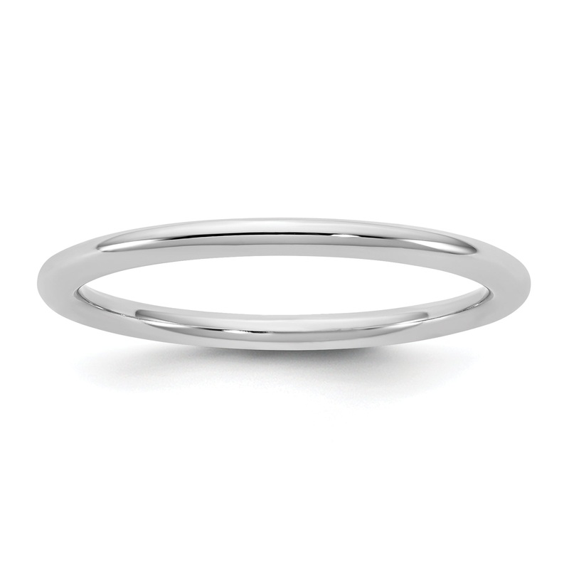 10K White Gold 10Kw 1.5mm Standard Comfort Fit Band Size 5.5