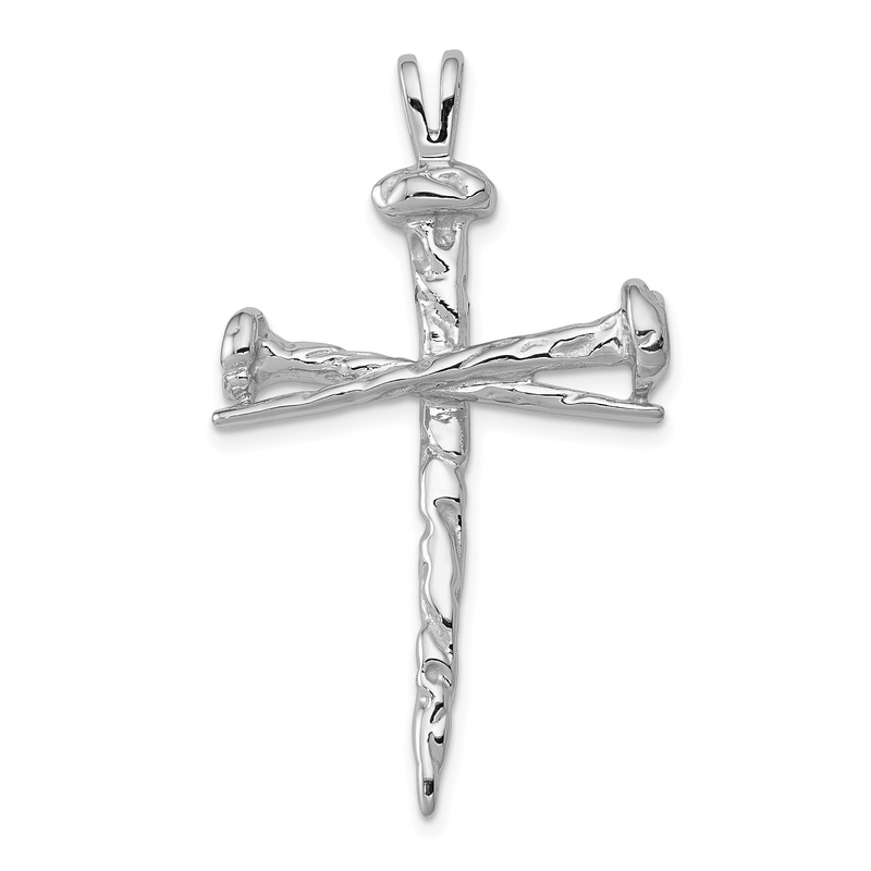 10K White Gold Cross Charm