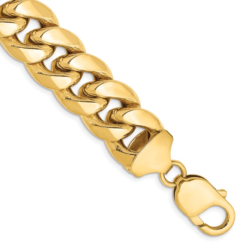 10K Yellow Gold 10K 13.2mm Semi-Solid Miami Cuban Chain