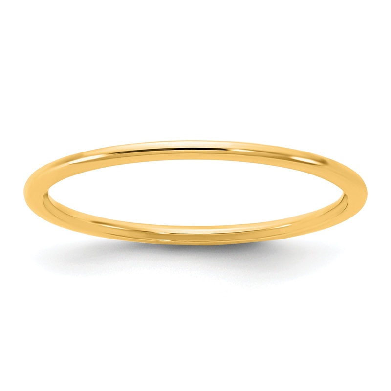 10K Yellow Gold 10Ky 1mm Ltw Half Round Band Size 6.5