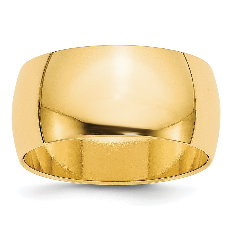 10K Yellow Gold 10Ky 9mm Half Round Band Size 5.5