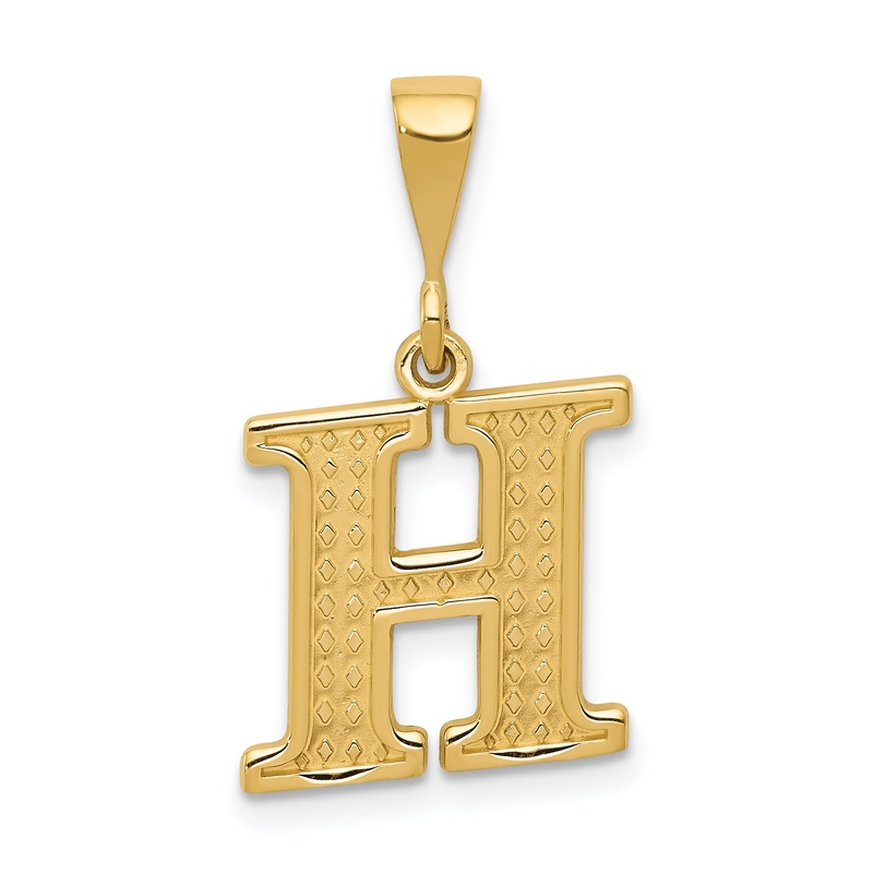 10K Yellow Gold 10Ky Initial H Pendant