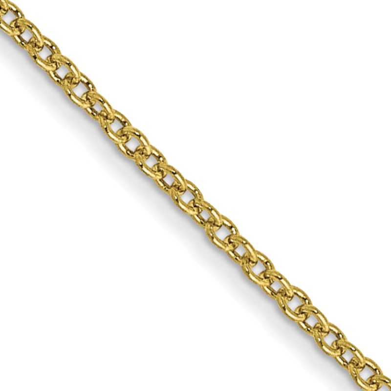 10K Yellow Gold 1mm Round Open Link Cable Chain