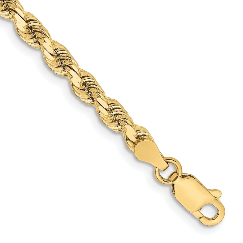 10K Yellow Gold 3.75mm Diamond-Cut Rope Chain