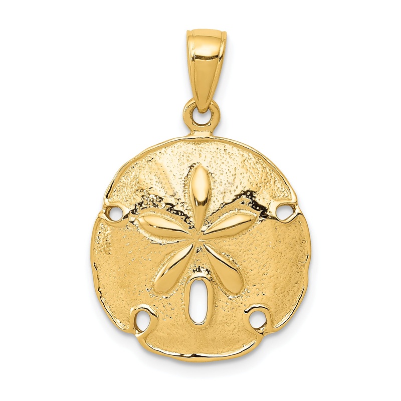 10K Yellow Gold Sand Dollar Pendant