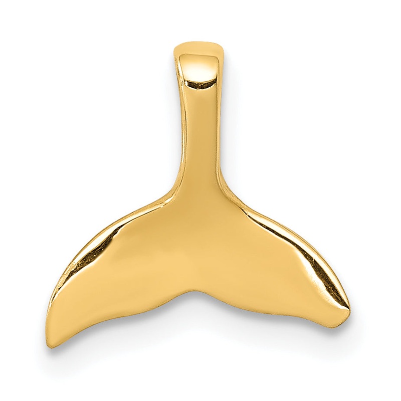 10K Yellow Gold Whale Tail Chain Slide