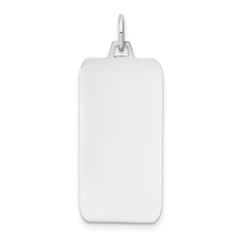 14k White Gold 14k White Gold Plain .027 Gauge Rectangular Engravable Dog Tag