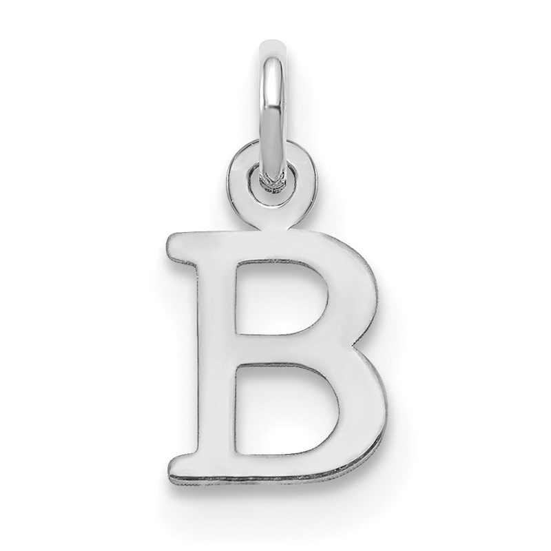 14k White Gold 14kw Cutout Letter B Initial Pendant