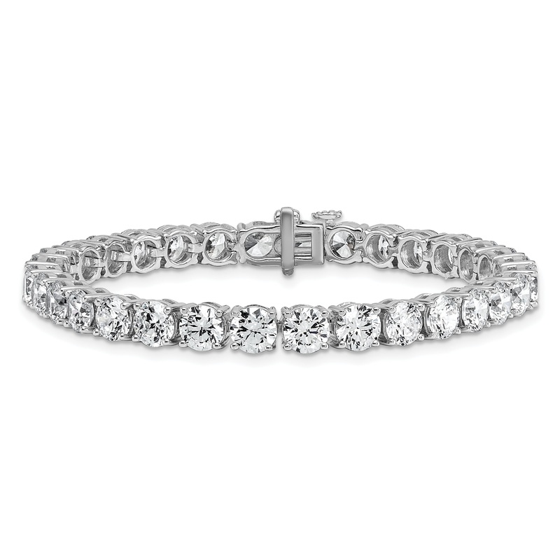 14k White Gold 16 Ct. Lab Grown Diamond VS/SI+ G+ Tennis Bracelet