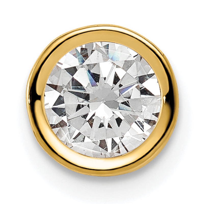 14k Yellow Gold 14k 6mm Cubic Zirconia Bezel Pendant