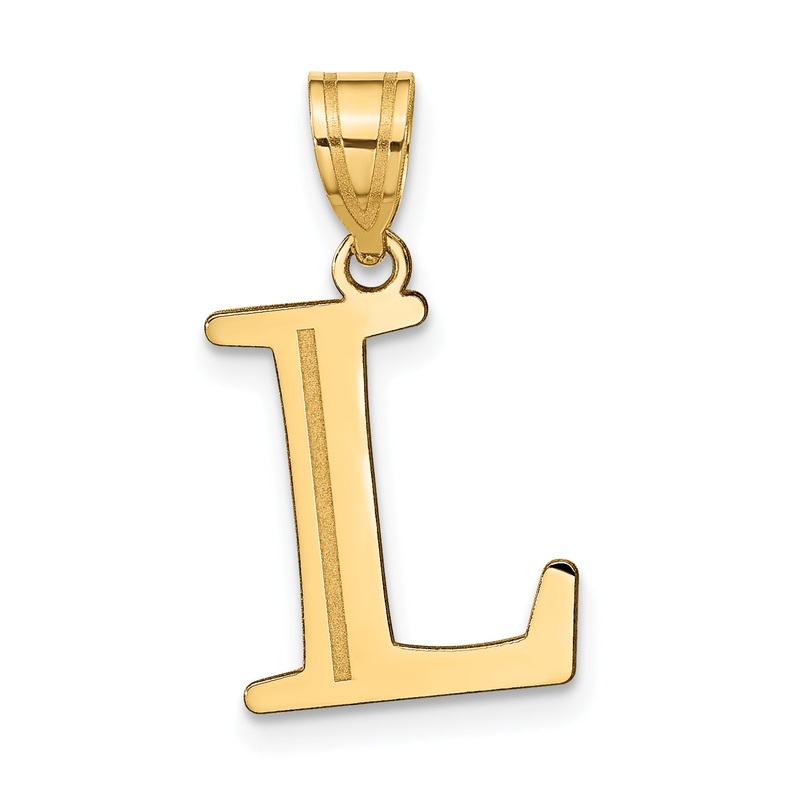 14k Yellow Gold 14k Polished Etched Letter L Initial Pendant