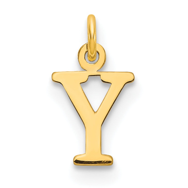14k Yellow Gold 14ky Cutout Letter Y Initial Pendant