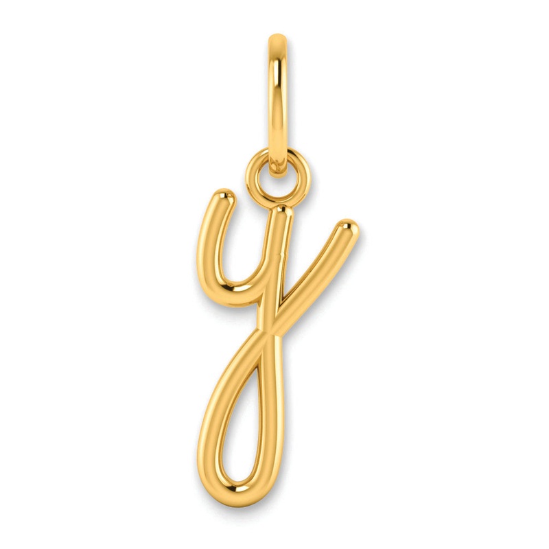 14k Yellow Gold 14KY Lower case Letter Y Initial Charm