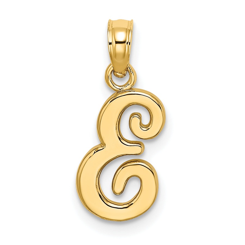10K Yellow Gold 10K Polished E Script Initial Charm