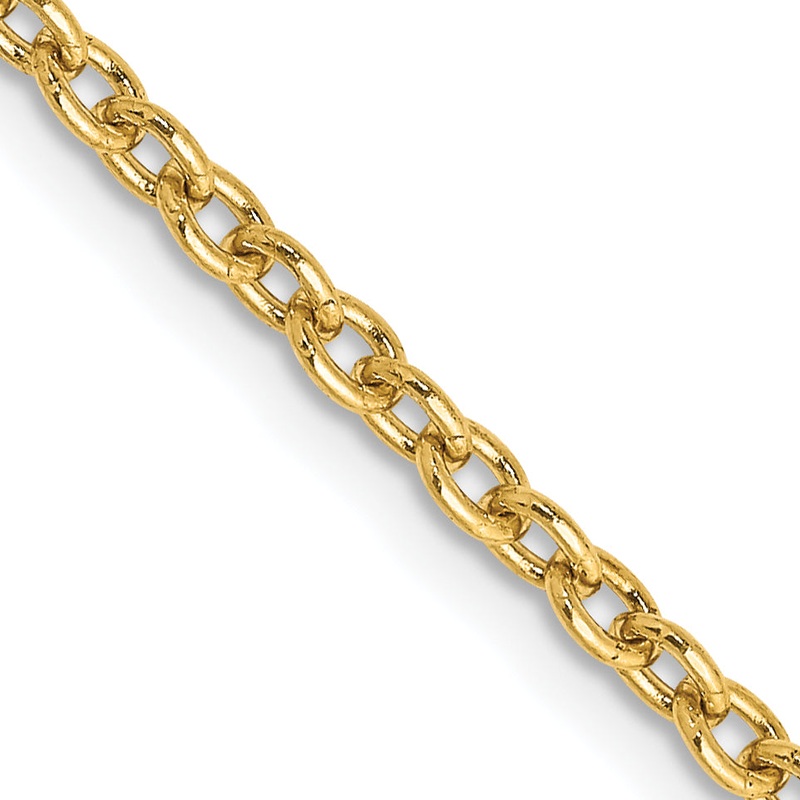 10K Yellow Gold 2.4mm Round Open Link Cable Chain